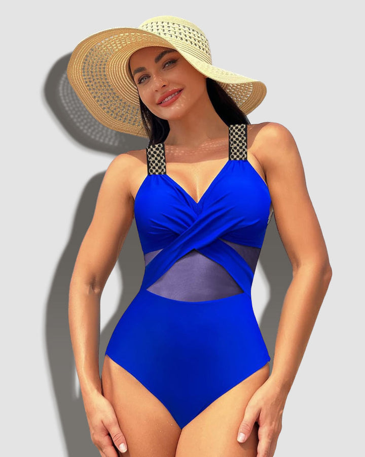 LilyLove® One Piece Swimsuit V Neck Sling Gauze Swimwear