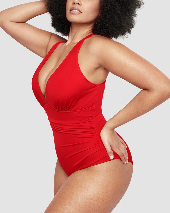 Smart Sculpt Plunge Cross-Back Swimsuit