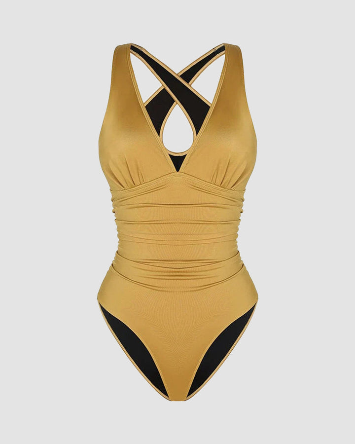 Smart Sculpt Plunge Cross-Back Swimsuit
