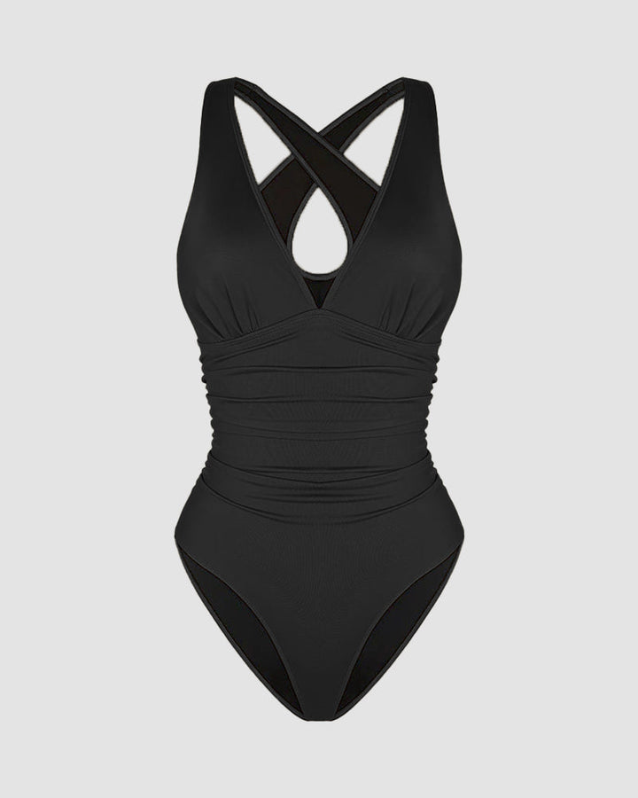 Smart Sculpt Plunge Cross-Back Swimsuit
