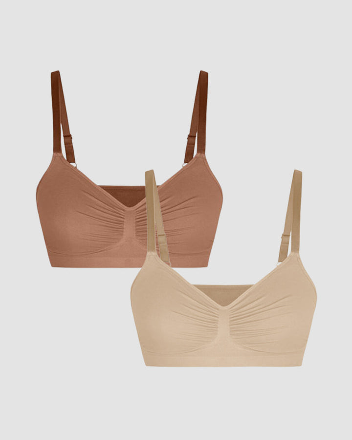 Full Coverage Comfort Wireless Sculpt Bra (2 Pcs)