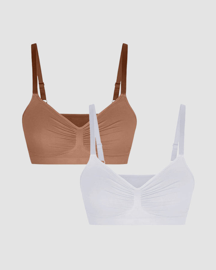 Full Coverage Comfort Wireless Sculpt Bra (2 Pcs)