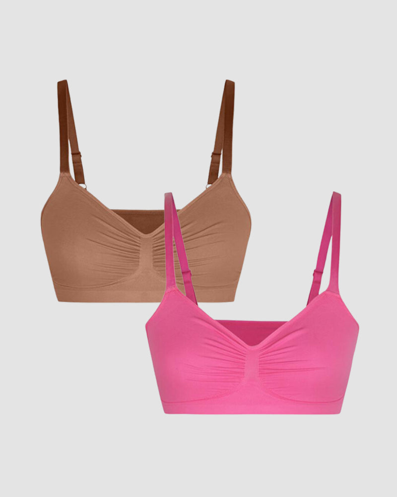 Full Coverage Comfort Wireless Sculpt Bra (2 Pcs)