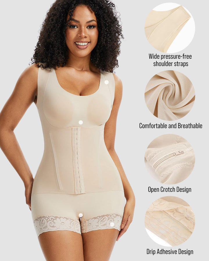 PowerMesh Double-Layer Tummy Control Bodysuit Shapewear