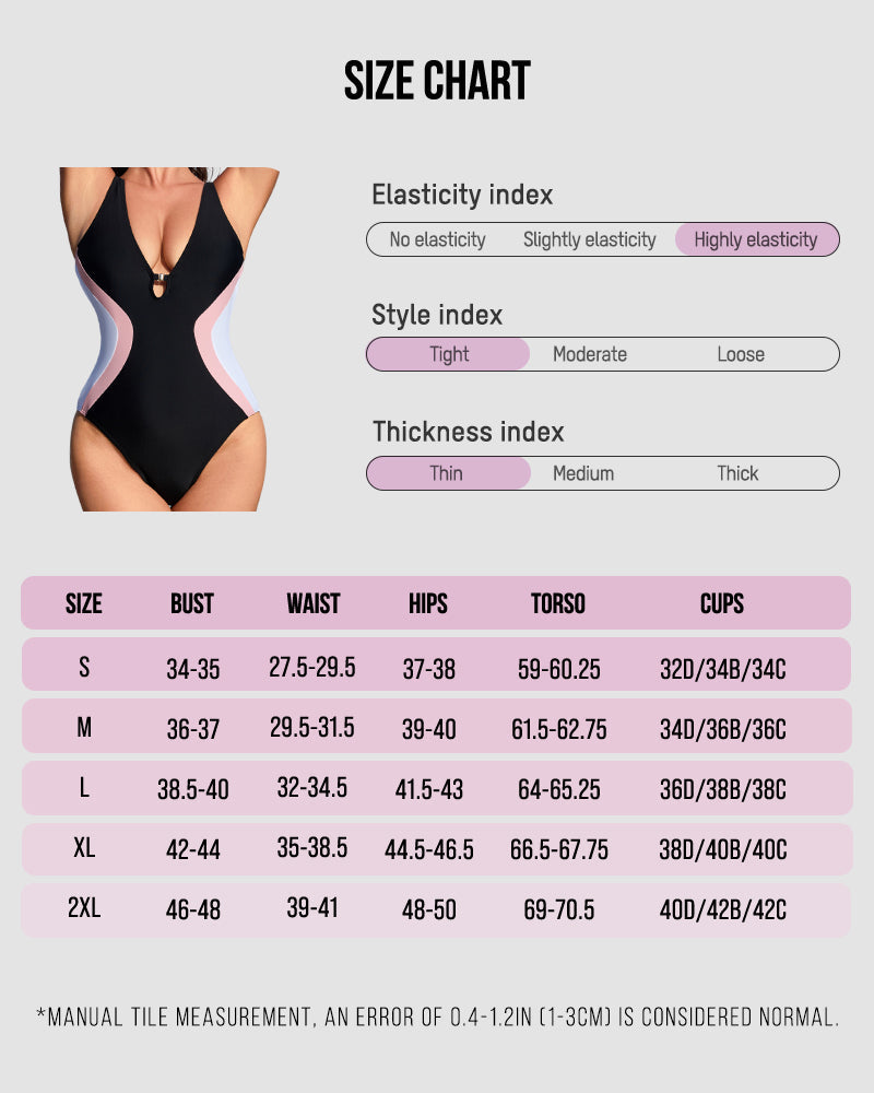 Hourglass™ Plunge Color Block Corset Back Sculpting Swimsuit