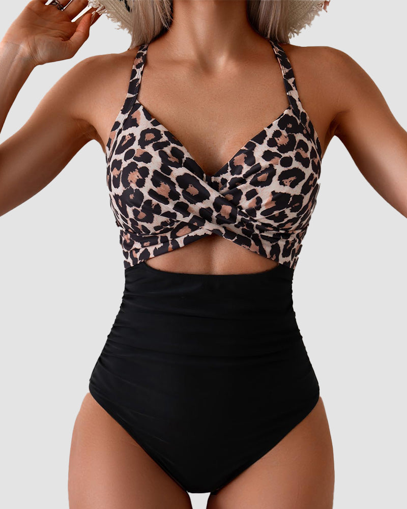 Tummy Control Cut Out Back Tie One Piece Swimsuit