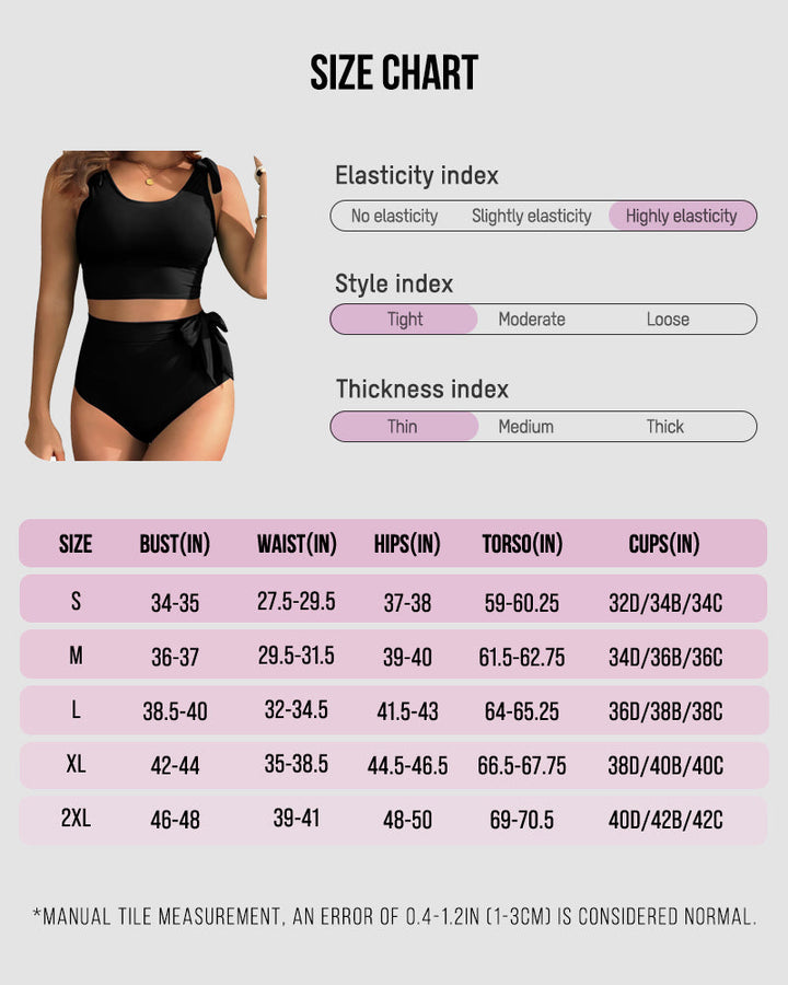 Double Tie High Waist Tummy Control Bikini Set