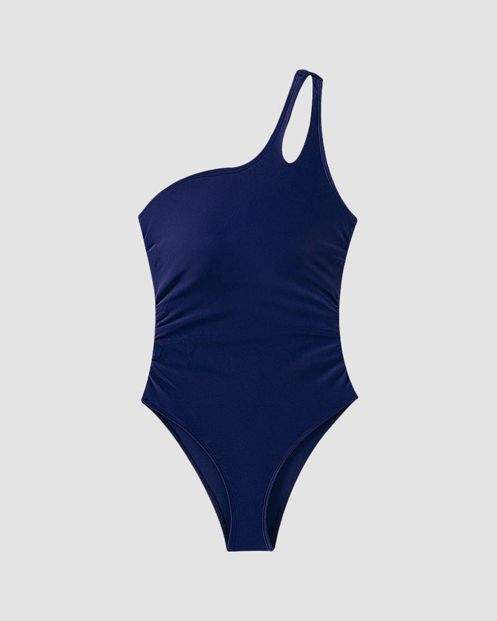 LilyLove® One Shoulder Tummy Control Patterned Back One Piece Swimsuit