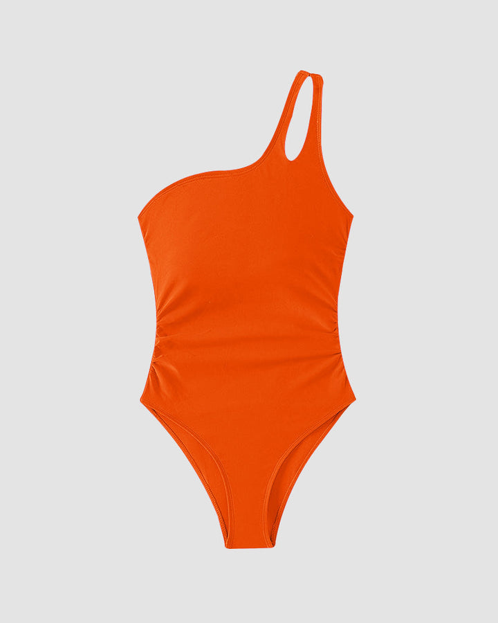 LilyLove® One Shoulder Tummy Control Patterned Back One Piece Swimsuit