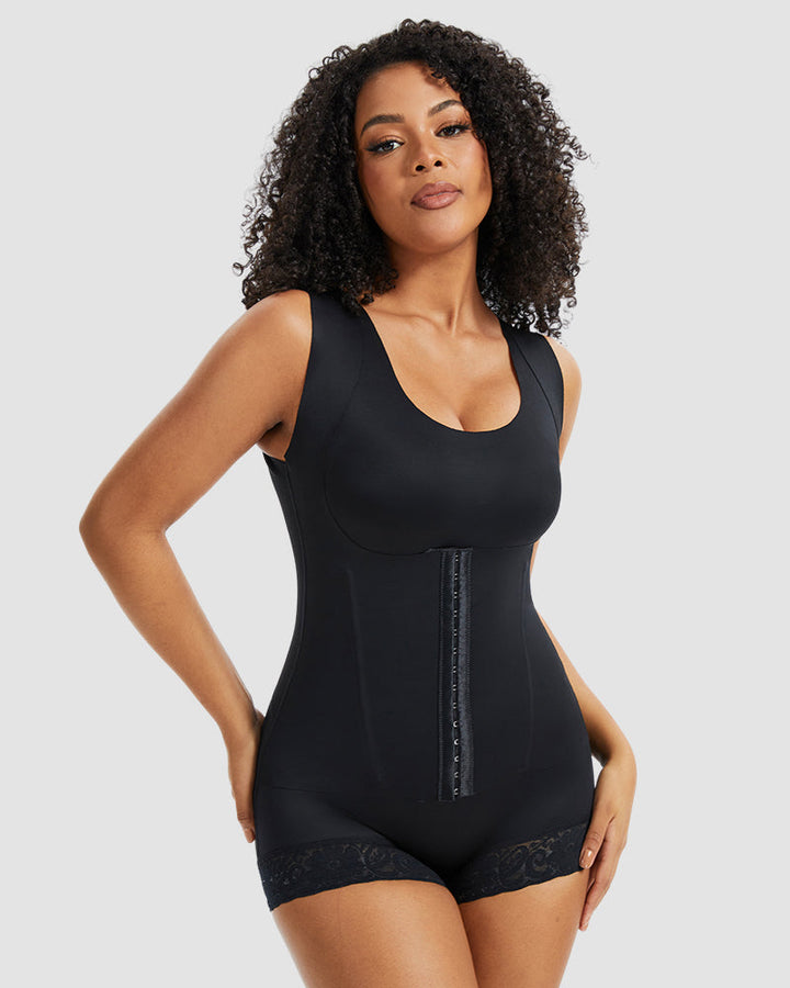PowerMesh Double-Layer Tummy Control Bodysuit Shapewear