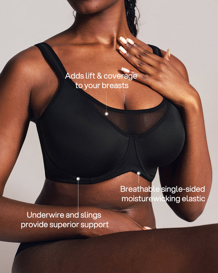 Mesh Cooling Full Coverage Minimizer Bra
