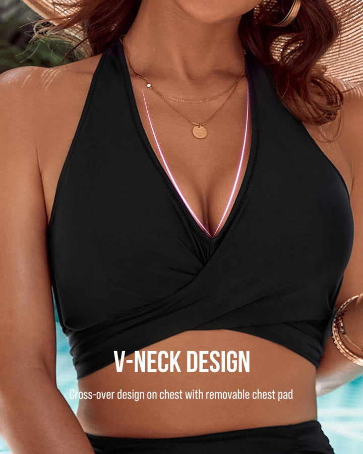 Tummy Control Bathing Suits Modest High Waisted Bikini Sets