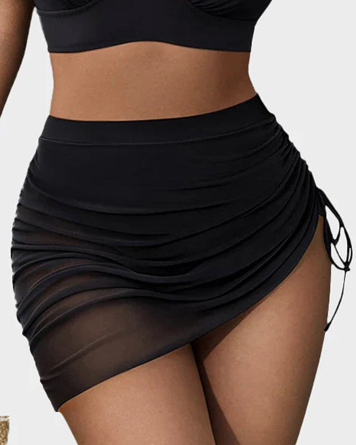 Mesh Sarong Wraps Bikini Set