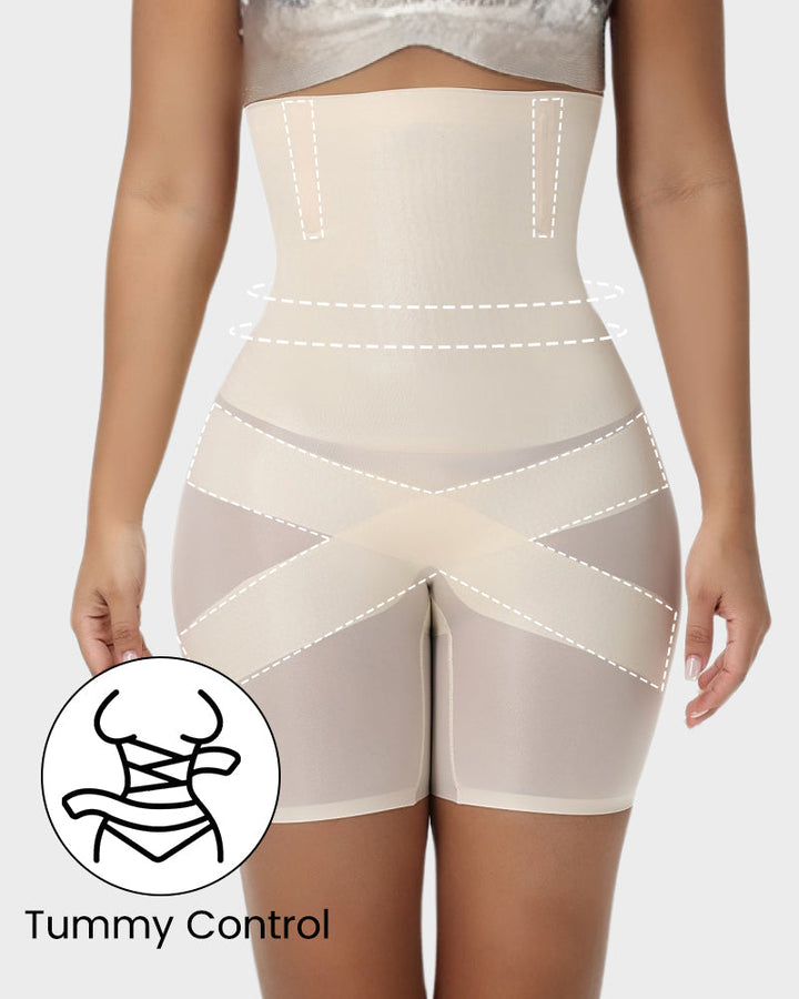 CrossSculpt High Waist Tummy Control Shaping Shorts