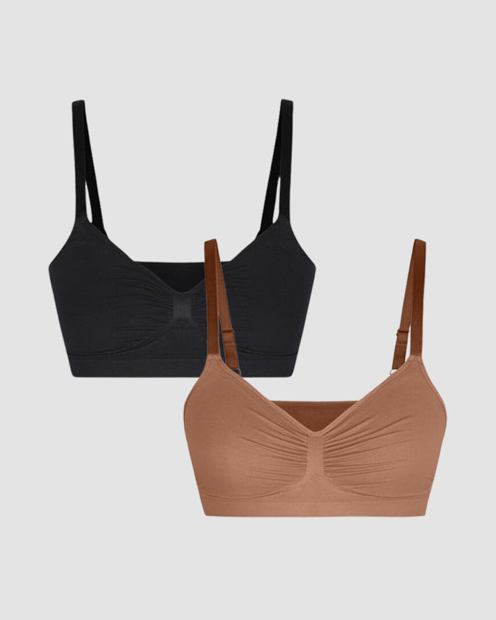 Full Coverage Comfort Wireless Sculpt Bra (2 Pcs)