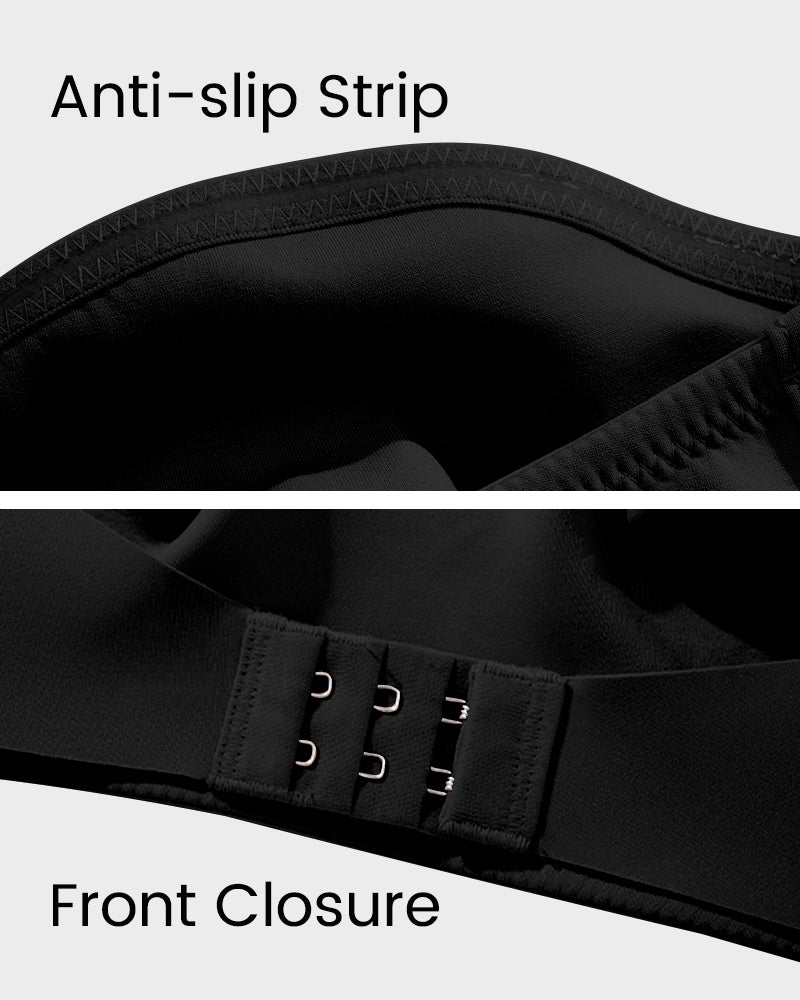 Front Closure Wireless Push-Up Bandeau Bra