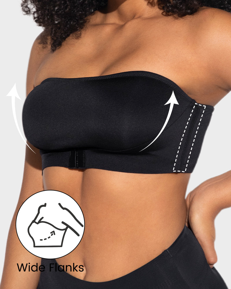 Front Closure Wireless Push-Up Bandeau Bra