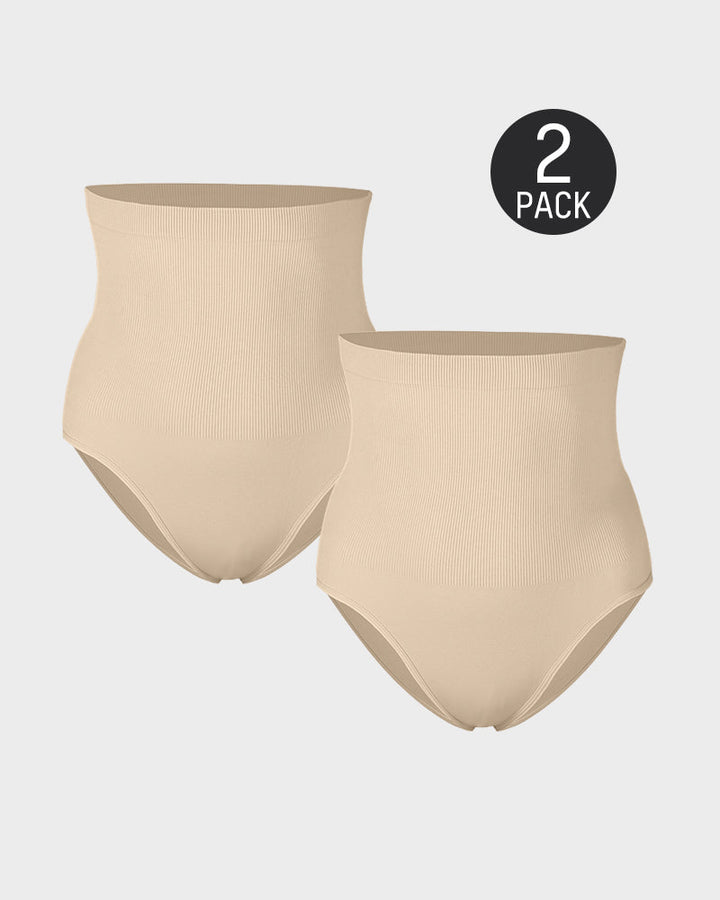 High Waist Tummy Control Brief Shaping Panty (2 Pack)