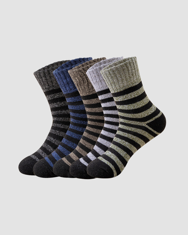 Men's Thermal Terry Loop Socks - 5 Pairs