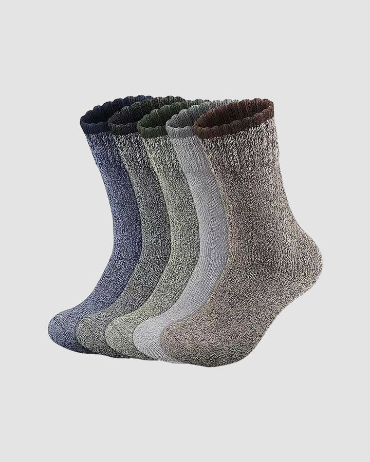 Men's Thermal Terry Loop Socks - 5 Pairs