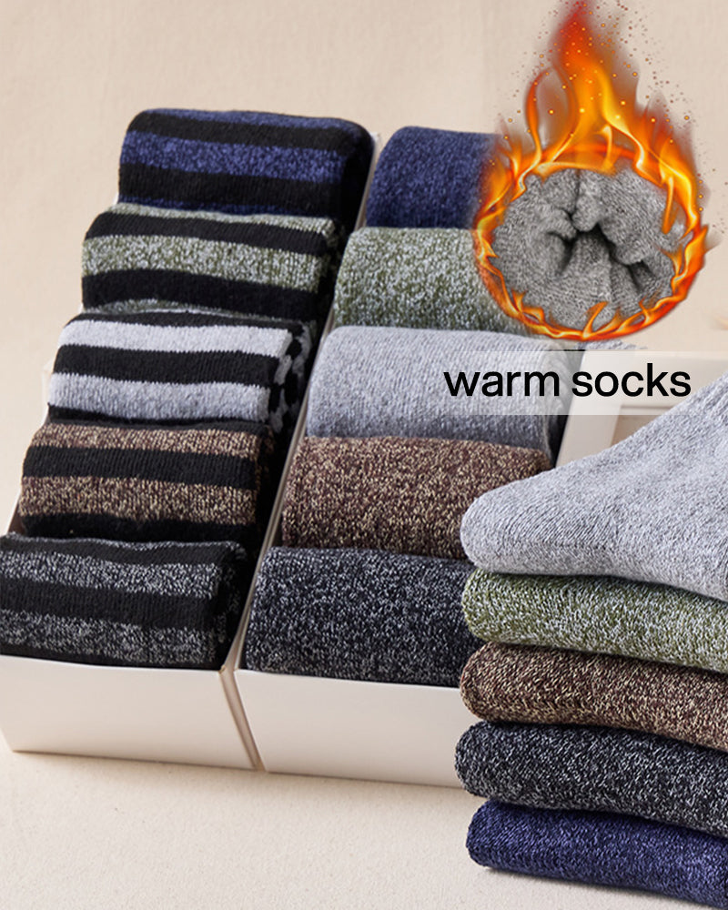Men's Thermal Terry Loop Socks - 5 Pairs
