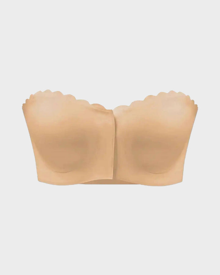 Comfortable Breathable Scallop Trim Hook & Eye Front Bralette