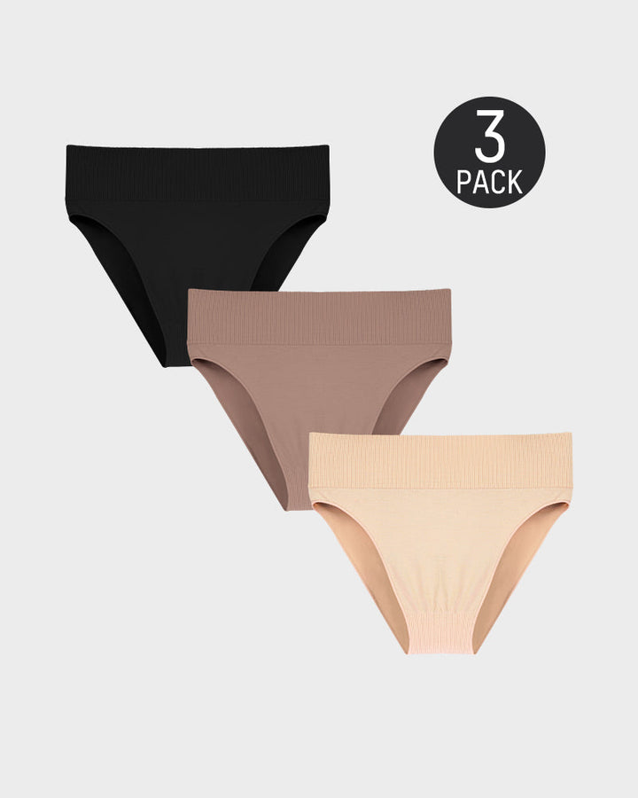 Seamless High Waist Tummy Control Brief Panty (3 Pack)