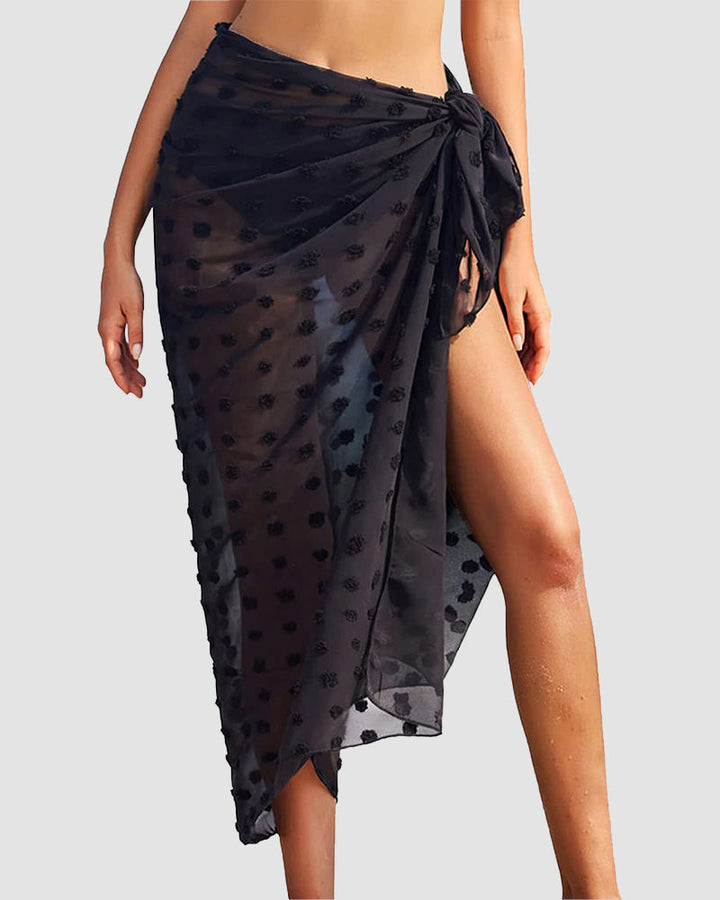 Side Tie Midi Sarong Sheer Cover Up