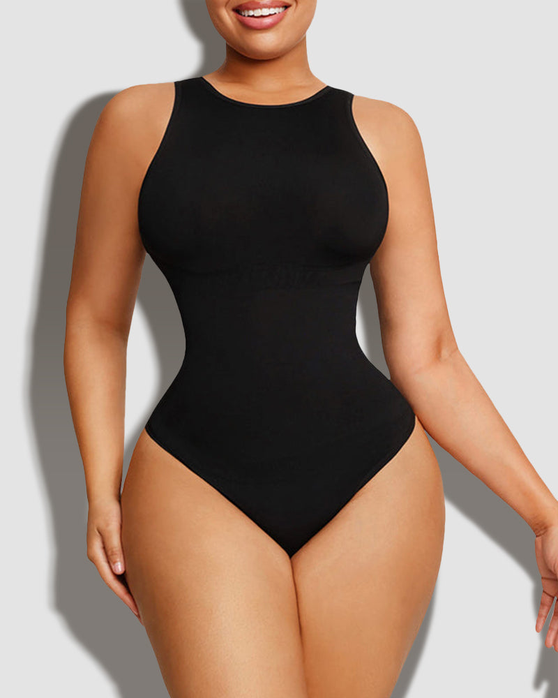 Crew Neck Sleeveless Sculpting Bodysuit Shapewear